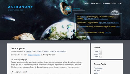 Astronomy blogger template