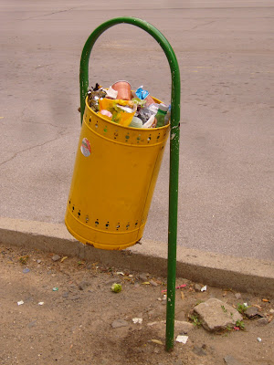 A Yambol Waste Bin Full To The Brim