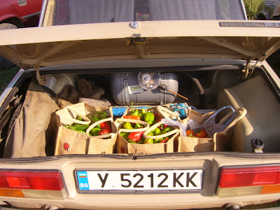 A Lada Boot Full Of Yambol Homegrown Vegetables