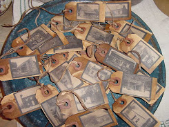 Primitive Log Cabin Hang tags set of 12