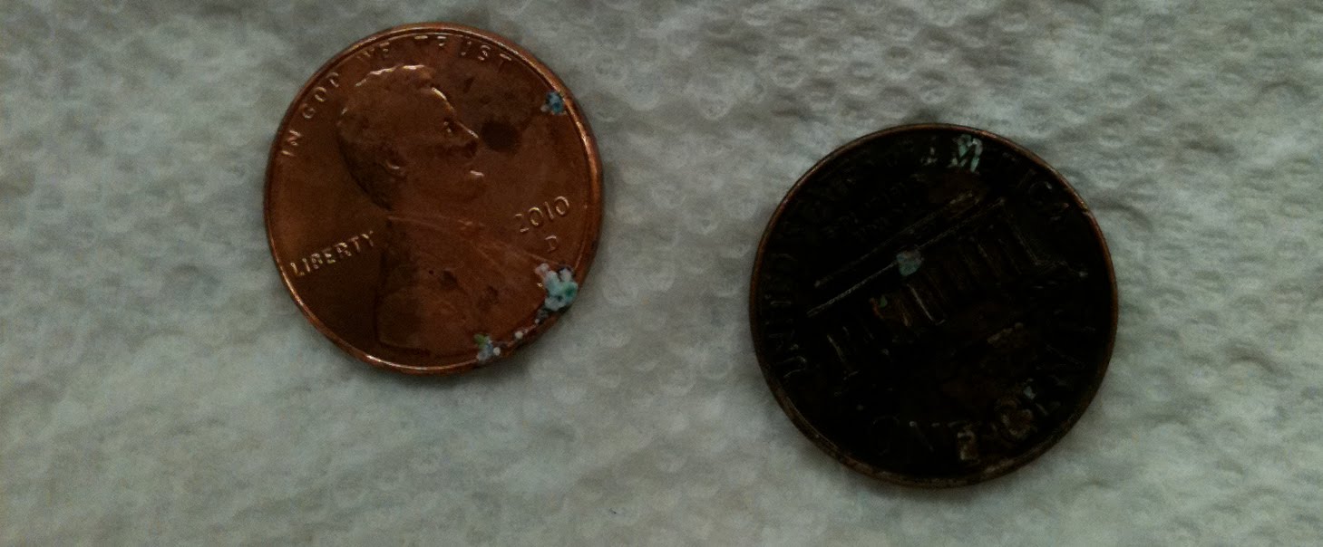 a rusted penny