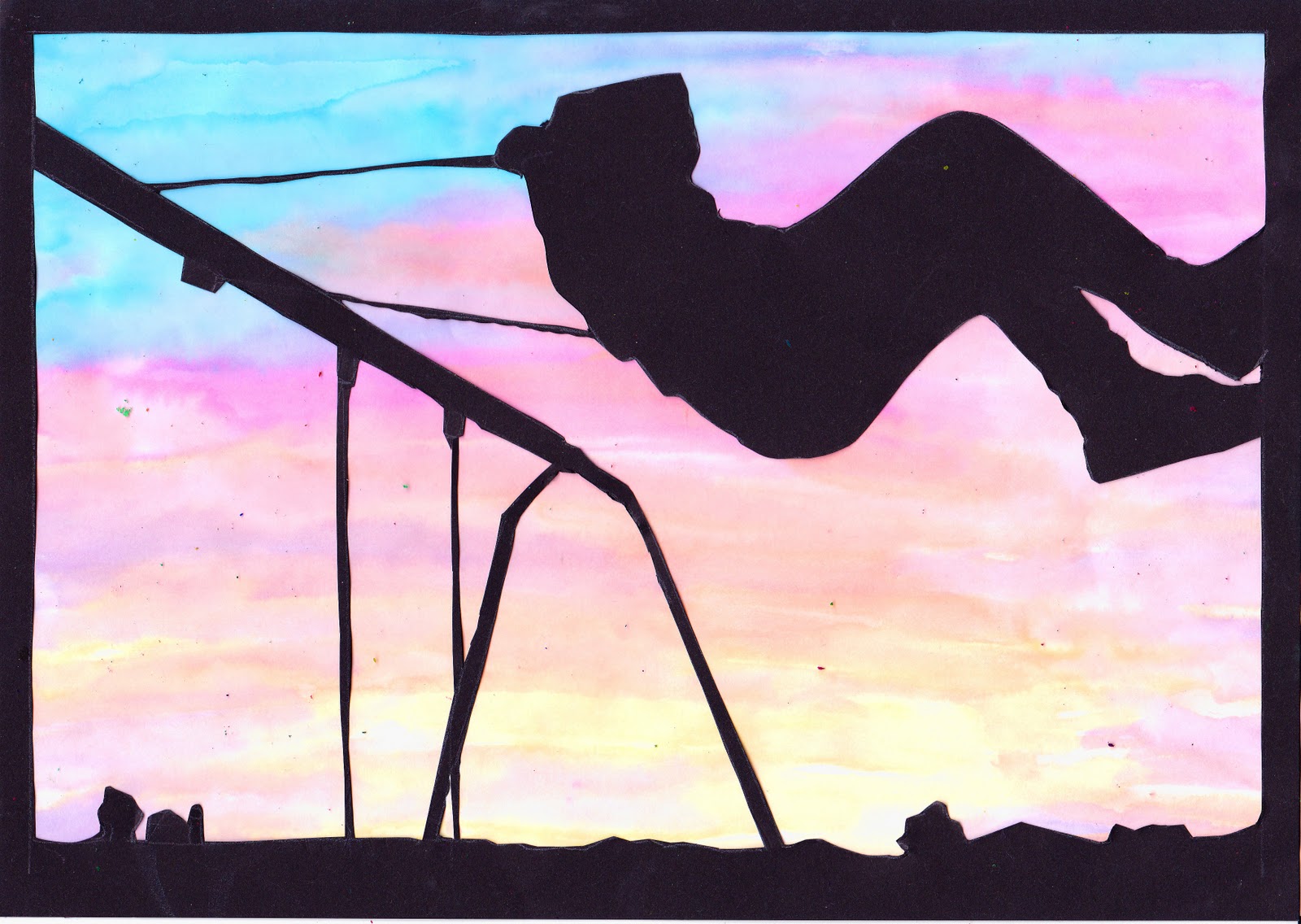 Simple Art Project Ideas Sunset Silhouette