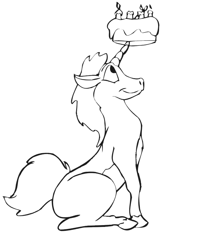 Coloring Pages Online Unicorn Birthday Coloring Pages