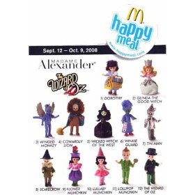 mcdonalds happy meal wizard of oz toys