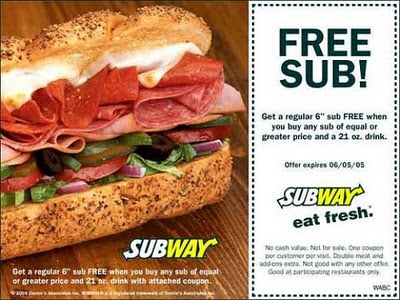 Printable Subway Coupons