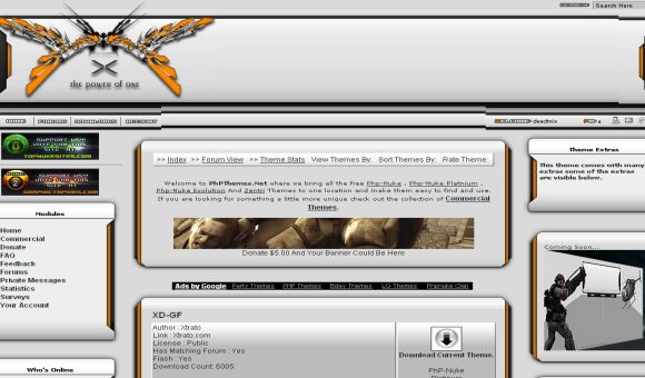 Free Silver Orange phpnuke Website Theme