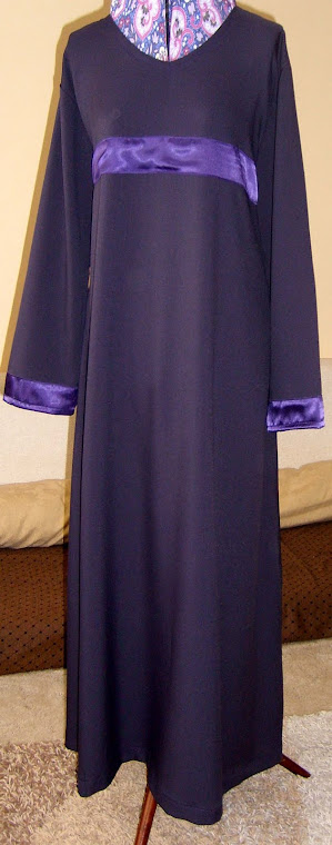 Purple Belted Abaya and Cuff