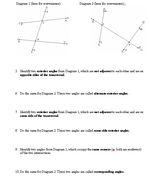Worksheets Transversal Angles Worksheet i hope this old train breaks down all about angles getting kids to conjecture angle measurement relationships on their own