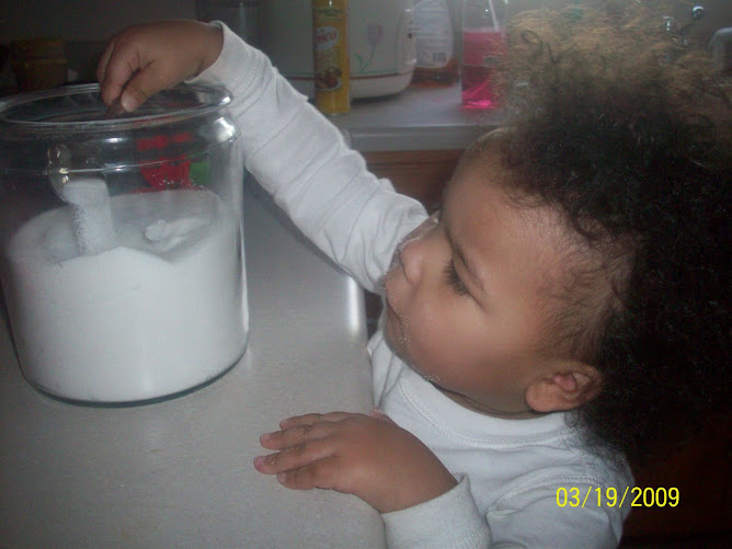 Kalea getting into a sugar bowl-oh oh-no no no baby