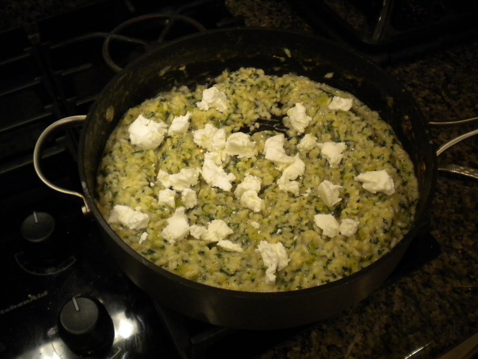 Step by Step Gourmet Spinach and Goat's Cheese Risotto