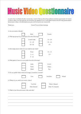 Primary research questionnaires
