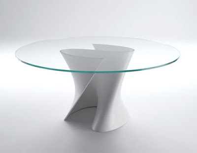 Mesas de comedor de vidrio con bases muy originales : decorando mejor