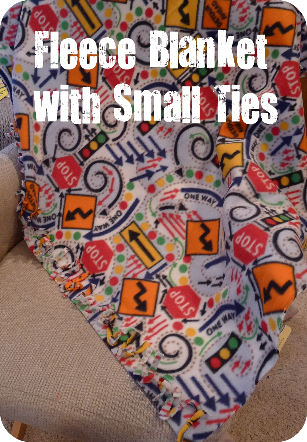 Pieces by Polly Fleece Blankets with Small Ties Tutorial