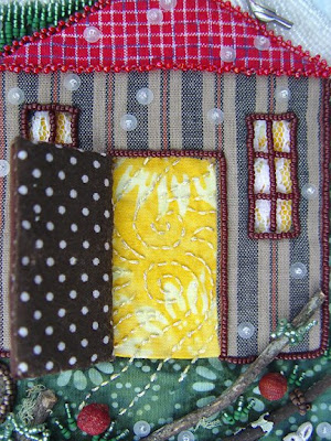 bead embroidery, bead journal project, Robin Atkins, December, Detail
