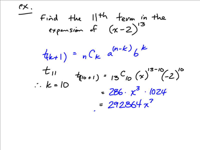 Grade 12 Pre-Calculus Math 0910: Binomial Theorem