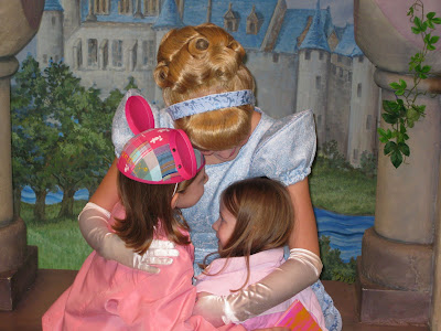 Disneyland - Cinderella hugging the Litster Princesses