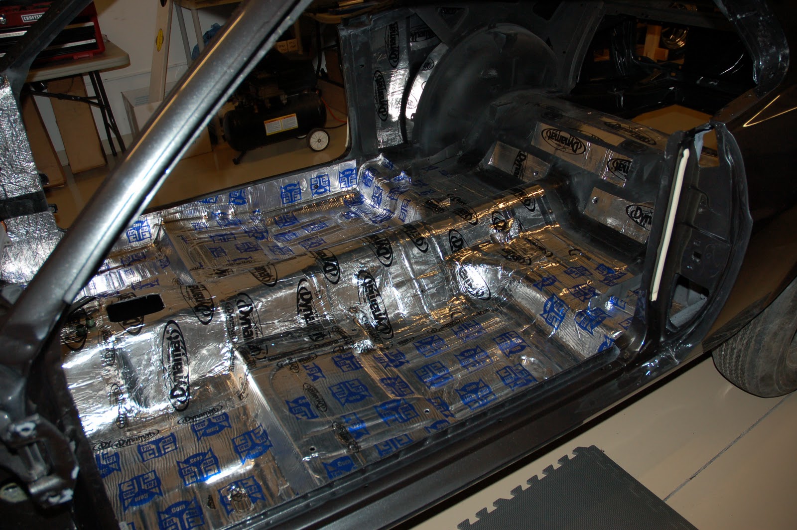 1970 Mach1 Reconstruction Step 2 Sound Deadening