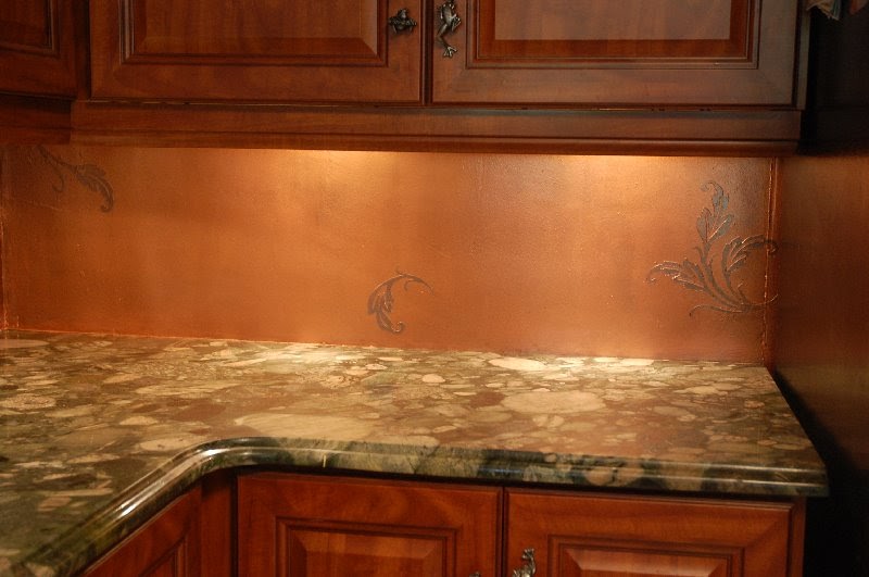 These Faux Walls copper backsplash
