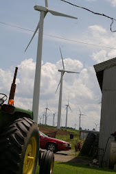 View of a wind facility from a nearby farm