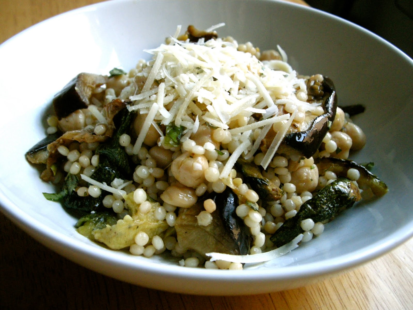 Foodism Mom Israeli Couscous Salad With Grilled Veggies and Garbanzo Beans