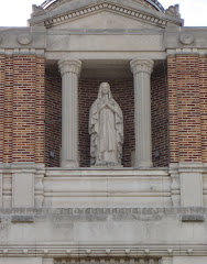 Statue on the front of St. Mary's Hospital