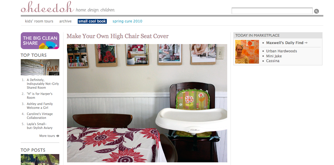 Smile and Wave High Chair Seat Cover Tutorial
