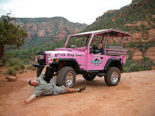 Running over a tour guide with a pink jeep in sedona