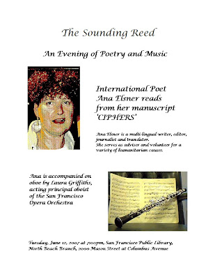 The San Francisco Public Library presents a poetry program featuring Ana Elsner