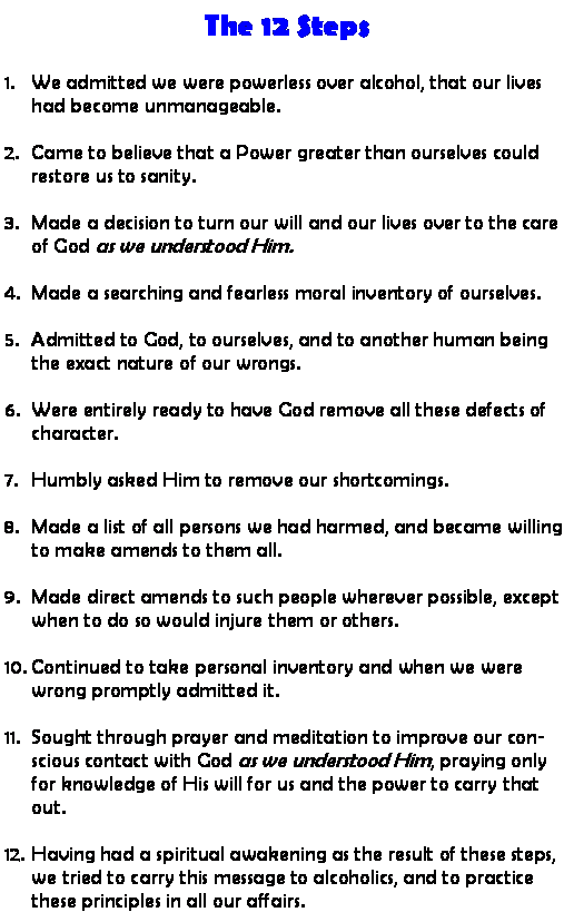 Aa S 12 Step Program