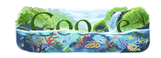 Doodle di Google con un'immagine di paesaggio naturale.