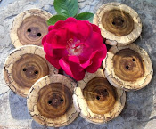 Beautiful Spalted Red Bud Tree-Branch Buttons with Espresso with Cream Centers