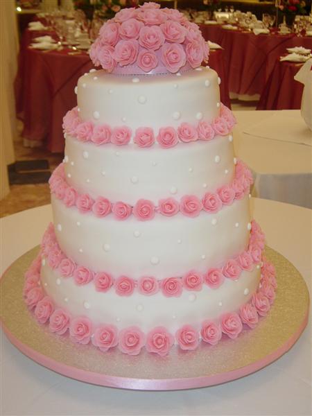 Wedding Cakes Pictures: Pink Sugar Roses Wedding Cakes
