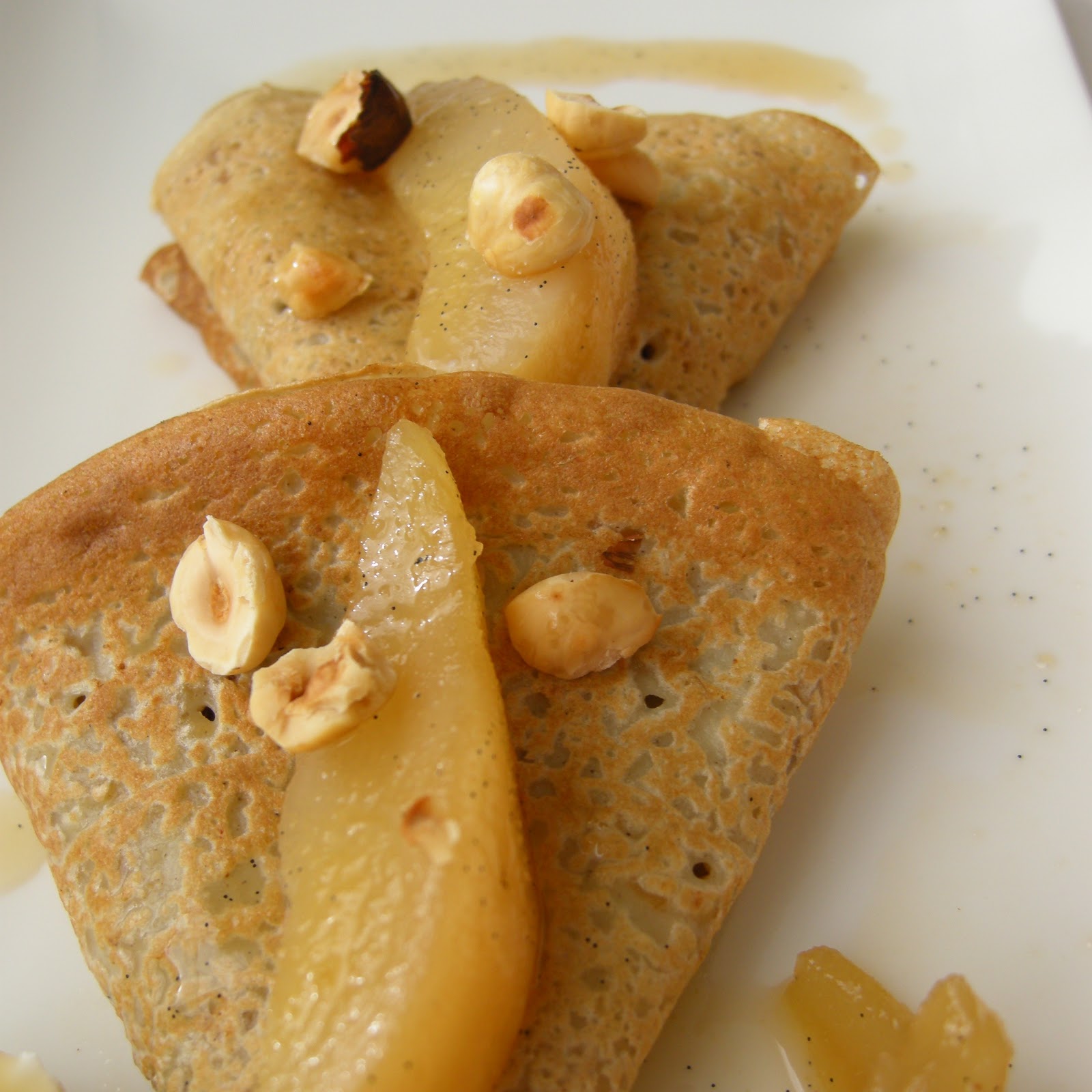 Mary Mary Culinary Hazelnutbuckwheat crêpes with pearginger compote