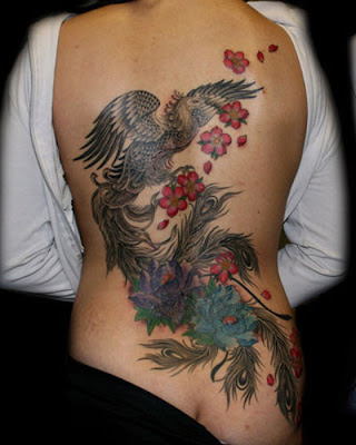 phoenix tattoo on back