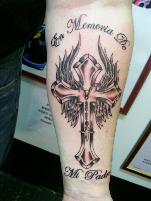 Labels: Wings And Cross Tattoo Style