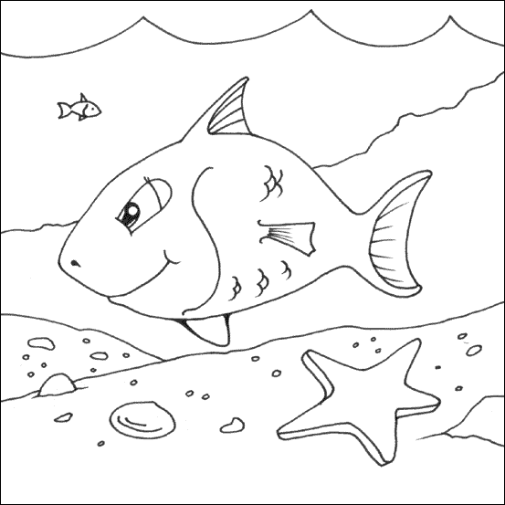 funny fish. Funny Fish Coloring Pages