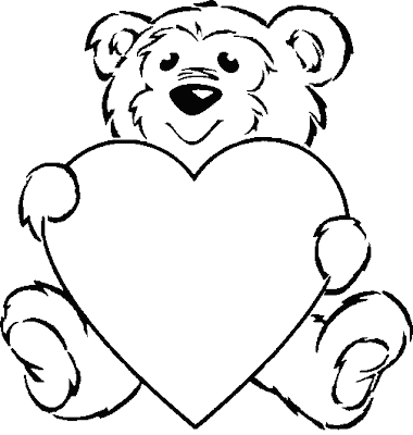 Cute Valentines  Coloring Pages on Valentine Coloring Pages Bear Gif
