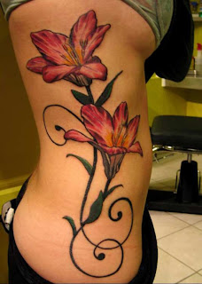 Best Flower Tattoo Design For Girls On The Side Body