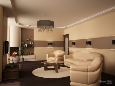 Гостинная комната. 3D визуализация интерьера.