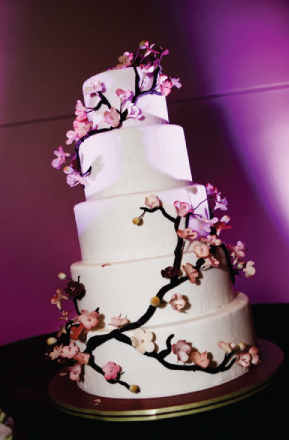  a beautiful wedding which incorporated cherry blossoms in the decor