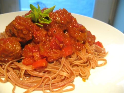 meatballs and spaghetti. Pasta with Meatballs.