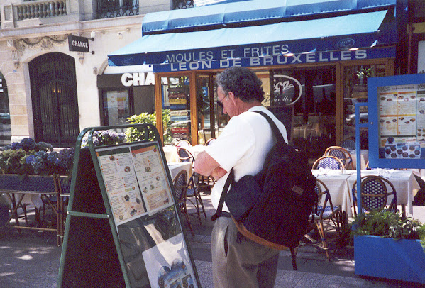 Checking Out Menus on Champs-Elysee