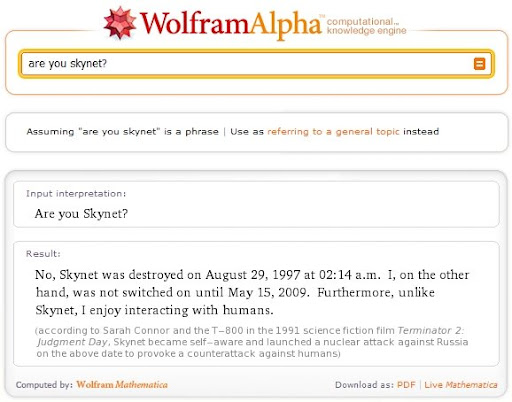 Wolfram|Alpha’s Computational Knowledge Engine is delusional Wolfram|Alpha’s Computational Knowledge Engine is delusional