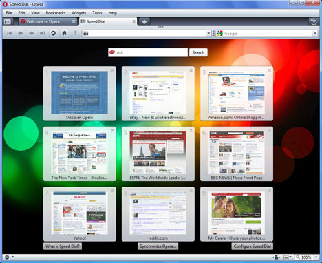 Opera 10, faster than Internet Explorer Opera 10, faster than Internet Explorer