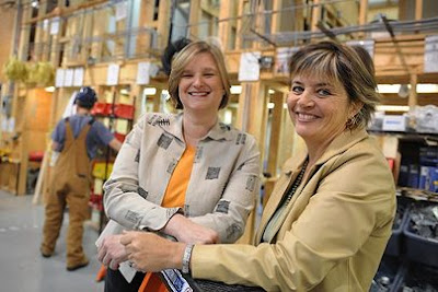 Martina Ernst and Elida Huignard at the Pre-Apprenticeship Training Institute, founded Wo-Built Inc. Martina Ernst and Elida Huignard at the Pre-Apprenticeship Training Institute, founded Wo-Built Inc.