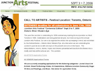 Call to Artists: The Junction Arts Festival: New Extended Deadline for Submissions June 13, 2008 Call to Artists: The Junction Arts Festival: New Extended Deadline for Submissions June 13, 2008