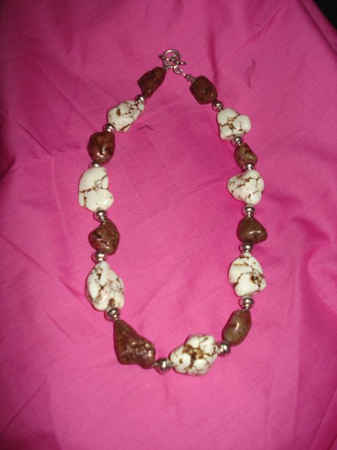 Brown and White Chunky Necklace