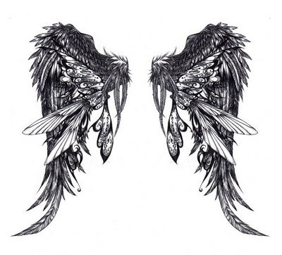 wings tattoo. angel wing tattoos.