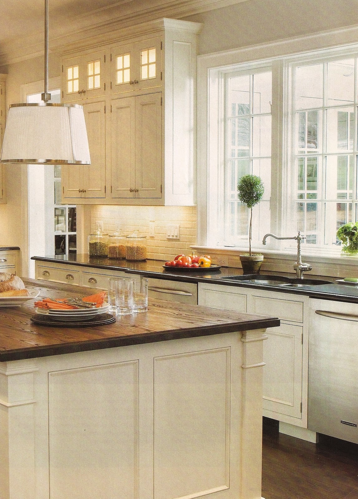 design dump: white kitchen + wood countertops