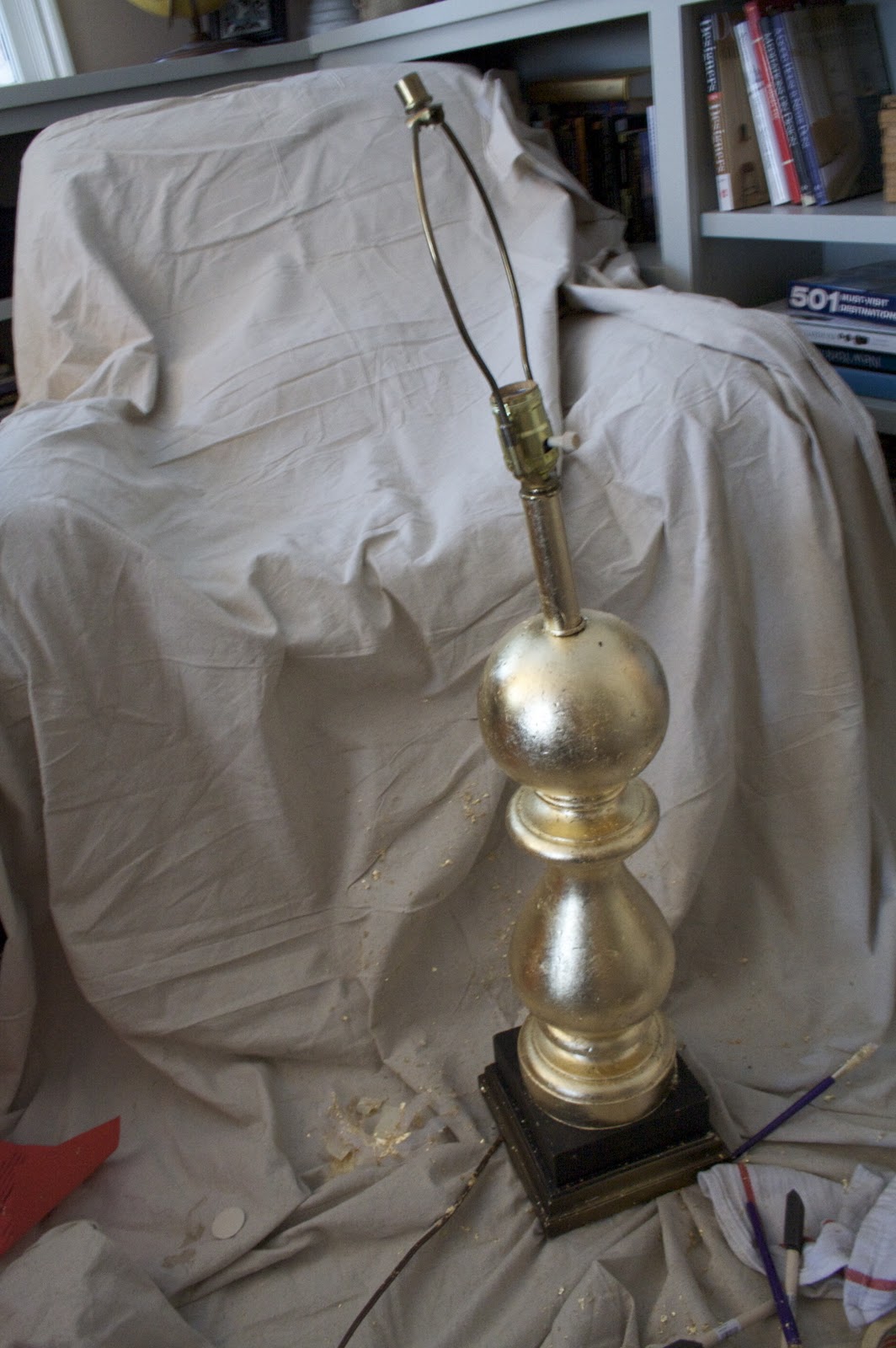 design dump diy gold leafed lamp